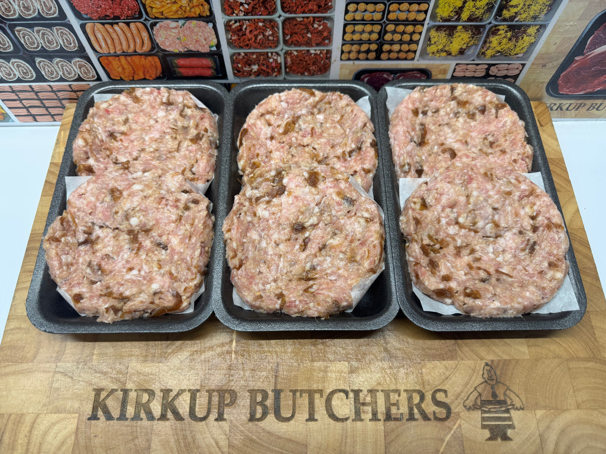 Pork + Caramelised Onion Burgers 6oz